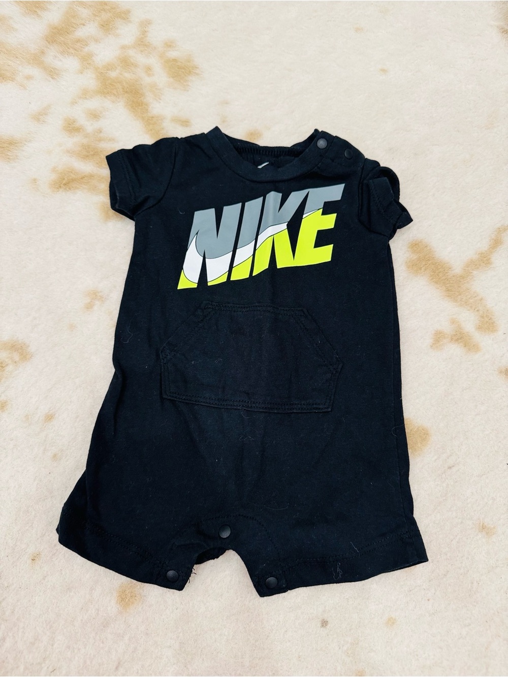 Nike Black One-Piece with Gray and Neon Yellow Logoo
